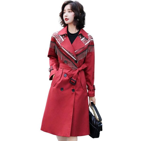women's trench coats high-end windbreaker 2021 female spring autumn long coat double breasted belt fashion c1193, Tan;black
women's trench coats high-end windbreaker 2021 female spring autumn long coat double breasted belt fashion c1193, Tan;black