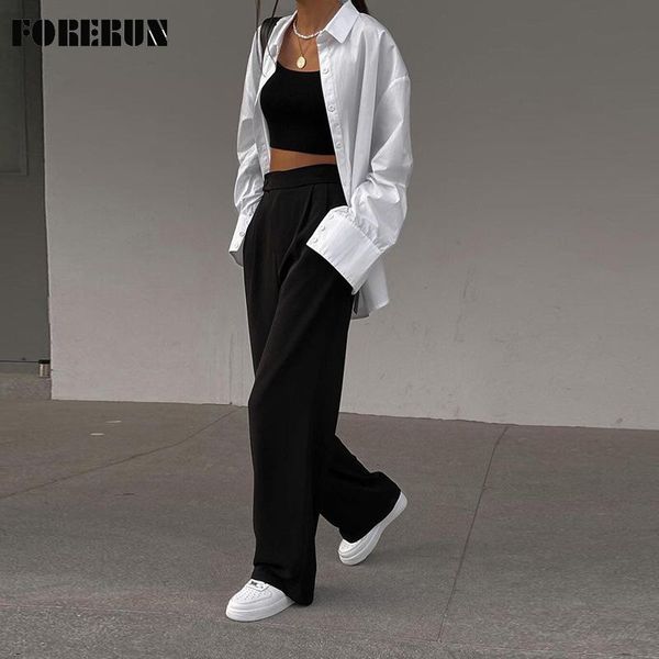 women's pants & capris forerun wide leg pant women casual fashion black high waist trousers autumn 2021 clothing pantalones de mujer, Black;white
women's pants & capris forerun wide leg pant women casual fashion black high waist trousers autumn 2021 clothing pantalones de mujer, Black;white