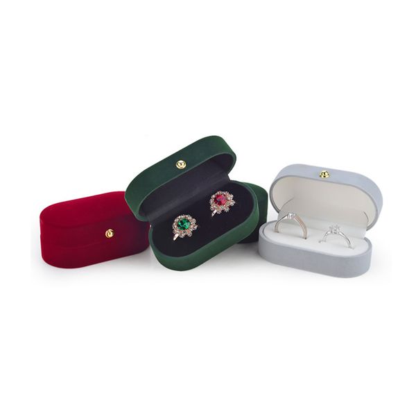 velvet couple ring jewelry box packaging and display double earrings for wedding proposal, Black;white
velvet couple ring jewelry box packaging and display double earrings for wedding proposal, Black;white