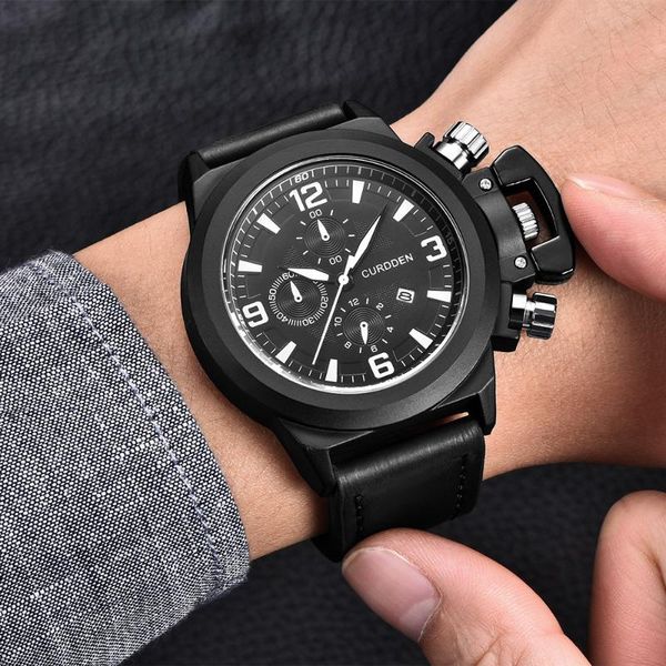 wristwatches mens watches brand waterproof sport wrist watch chronograph quartz leather masculino marca lusso, Slivery;brown
wristwatches mens watches brand waterproof sport wrist watch chronograph quartz leather masculino marca lusso, Slivery;brown