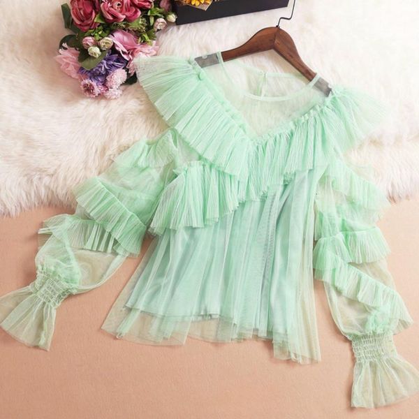 fairy mesh gauze shirt off shoulder retro irregular ruffled mesh solid gauze chiffon blouses flare sleeved pleated blusas mujer, White
fairy mesh gauze shirt off shoulder retro irregular ruffled mesh solid gauze chiffon blouses flare sleeved pleated blusas mujer, White