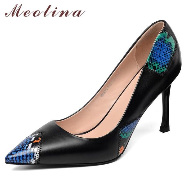 dress shoes meotina high heels women pumps natural genuine leather thin heel cow mixed colors pointed toe female 39, Black
dress shoes meotina high heels women pumps natural genuine leather thin heel cow mixed colors pointed toe female 39, Black