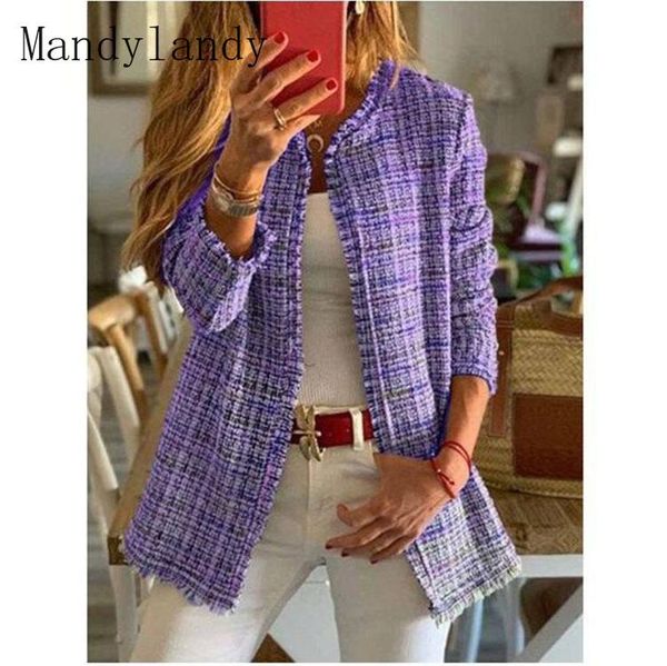 women's wool & blends mandylandy autumn and winter fashion plaid jacket casual long-sleeved printed cardigan woolen knitted coat, Black
women's wool & blends mandylandy autumn and winter fashion plaid jacket casual long-sleeved printed cardigan woolen knitted coat, Black