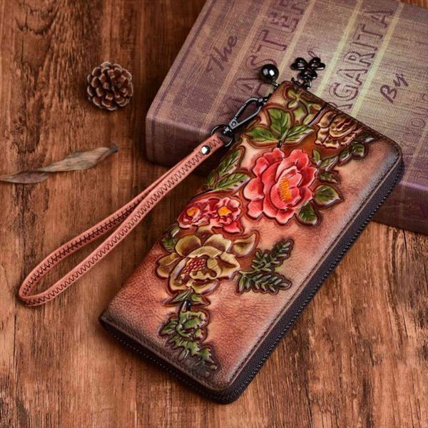women cowhide long wallet purse female wrist clutch bags retro pattern multi cards genuine embossed leather zipper handy bag, Red;black
women cowhide long wallet purse female wrist clutch bags retro pattern multi cards genuine embossed leather zipper handy bag, Red;black