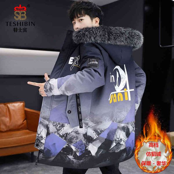 plush thickened winter men's youth handsome fashion hooded cotton padded et, Black
plush thickened winter men's youth handsome fashion hooded cotton padded et, Black