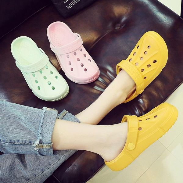 sandals and slippers women's outer wear summer new hole shoes ladies non slip soft soled slippers couple beach shoes, Black
sandals and slippers women's outer wear summer new hole shoes ladies non slip soft soled slippers couple beach shoes, Black