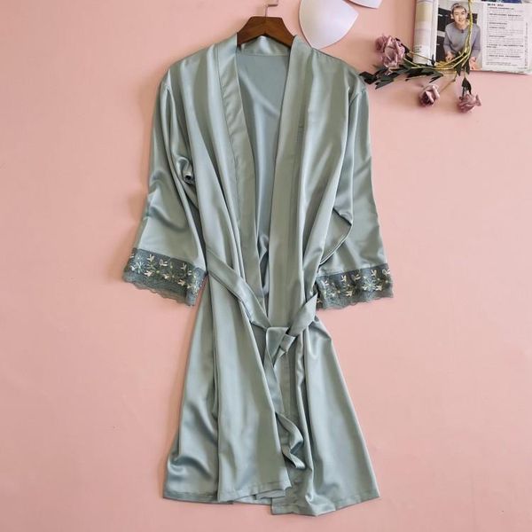 women's sleepwear lace satin bride wedding robe women silky kimono gown soft female bathrobe casual nightgown home clothes, Black;red
women's sleepwear lace satin bride wedding robe women silky kimono gown soft female bathrobe casual nightgown home clothes, Black;red