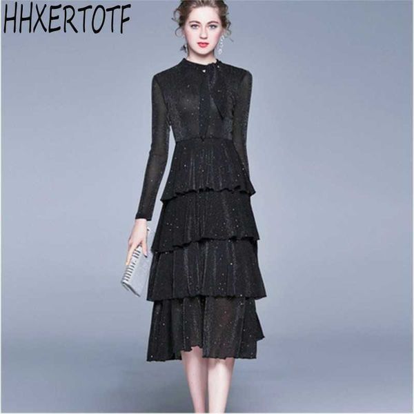 spring fashion women cake dress ruffles long sleeve high waist elegant black casual dresses 210531, Black;gray
spring fashion women cake dress ruffles long sleeve high waist elegant black casual dresses 210531, Black;gray