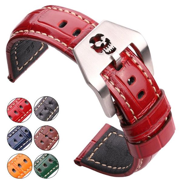 watch bands hengrc watchband 22mm 24mm 6 colors genuine leather band skull hollow pin buckle wristbands strap accessories, Black;brown
watch bands hengrc watchband 22mm 24mm 6 colors genuine leather band skull hollow pin buckle wristbands strap accessories, Black;brown