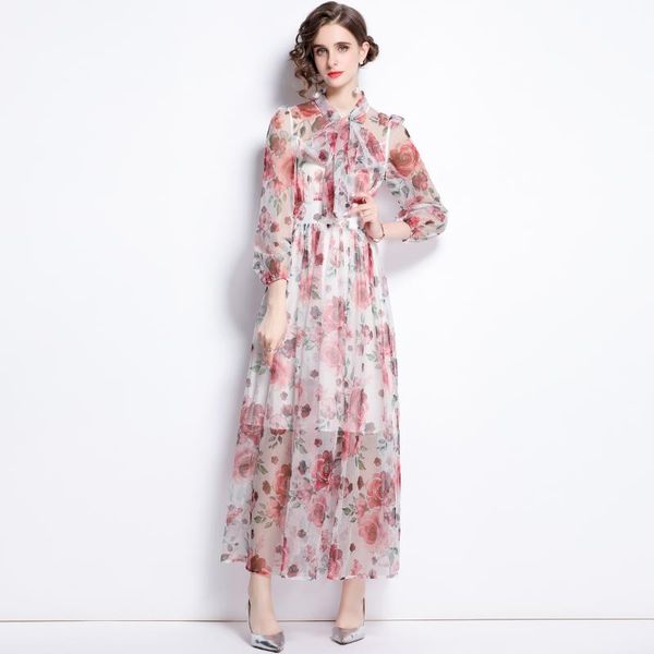 casual dresses elegant 2021 autumn runway chiffon long dress women bow collar lantern sleeve rose floral print boho holiday party, Black;gray
casual dresses elegant 2021 autumn runway chiffon long dress women bow collar lantern sleeve rose floral print boho holiday party, Black;gray