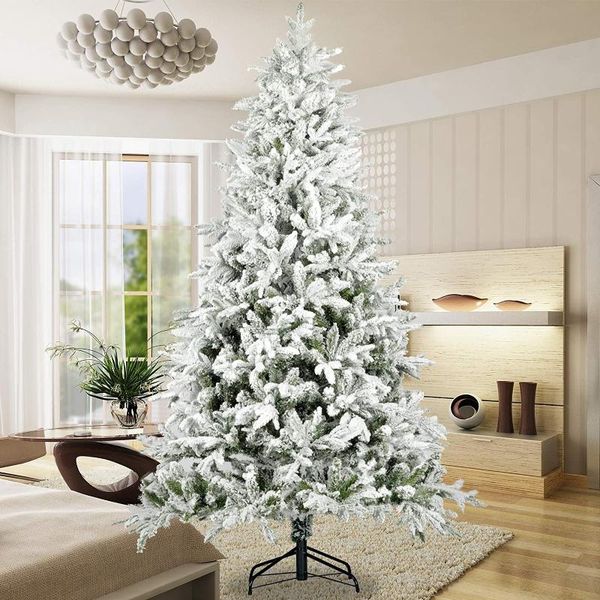 christmas decorations snow flocked tree 7.5ft artificial hinged pine with white realistic tips unlit
christmas decorations snow flocked tree 7.5ft artificial hinged pine with white realistic tips unlit