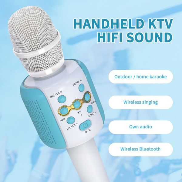 wireless karaoke microphone bluetooth handheld portable speaker home ktv player with dancing led lights record function for kids
wireless karaoke microphone bluetooth handheld portable speaker home ktv player with dancing led lights record function for kids