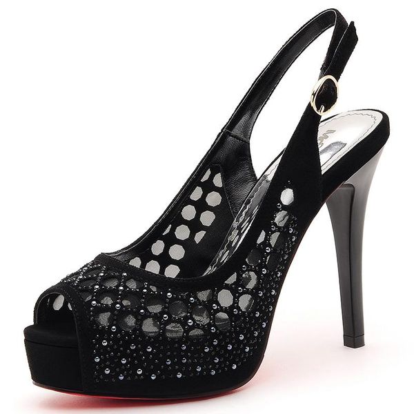 dress shoes moolecole fashion women sandals super high heels 12 cm red bottom peep toe thin for woman 2-96, Black
dress shoes moolecole fashion women sandals super high heels 12 cm red bottom peep toe thin for woman 2-96, Black
