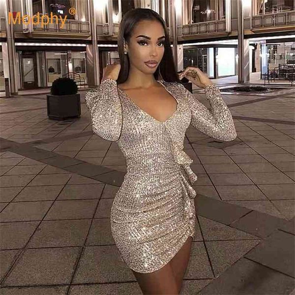 elegant sequined women's mini dress v-neck long sleeve ruffle bodycon club celebrity evening party vestidos 210527, Black;gray
elegant sequined women's mini dress v-neck long sleeve ruffle bodycon club celebrity evening party vestidos 210527, Black;gray