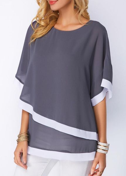 women's t-shirt 2021 summer women patchwork irregular transparentl batwing chiffon shirts plus size clothes, White
women's t-shirt 2021 summer women patchwork irregular transparentl batwing chiffon shirts plus size clothes, White
