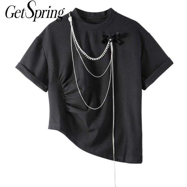 getspring women t shirt patchwork asymmetry short black white irregular all match -shirt ops 210601
getspring women t shirt patchwork asymmetry short black white irregular all match -shirt ops 210601