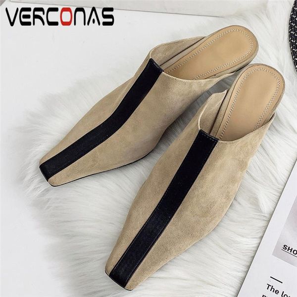 dress shoes verconas 2021 fashion mules woman sandals pumps classic design kid suede causal square toe strange high heeled, Black
dress shoes verconas 2021 fashion mules woman sandals pumps classic design kid suede causal square toe strange high heeled, Black