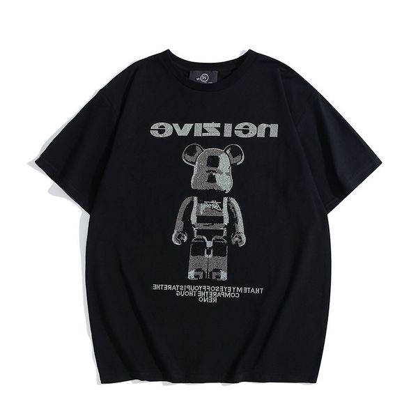 summer fashion off new t-shirt solid color diamond bear pattern loose round neck short sleeve, White;black
summer fashion off new t-shirt solid color diamond bear pattern loose round neck short sleeve, White;black