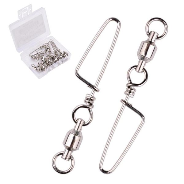 10 pcs / box fishing swivels connector snap 0#-6# ball bearing rolling swivel for fishhook lure carp fishing accessories 
10 pcs / box fishing swivels connector snap 0#-6# ball bearing rolling swivel for fishhook lure carp fishing accessories