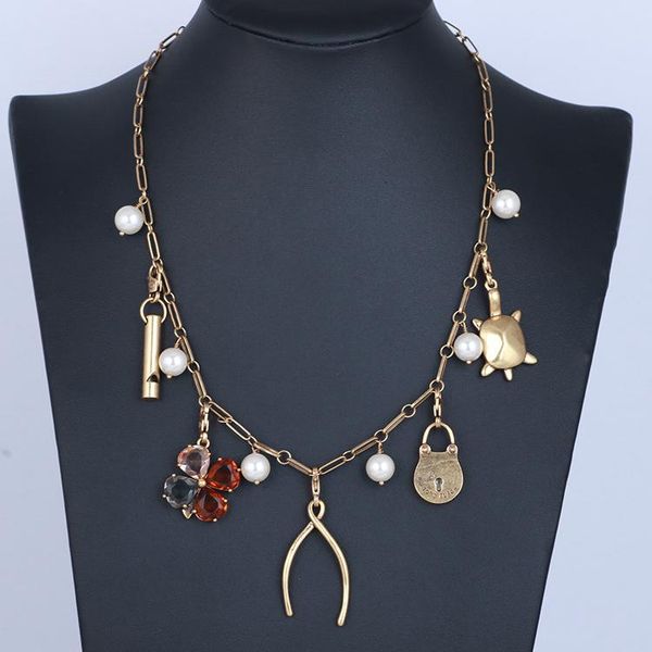 chains european and american pearl wish bone small lock tortoise long necklace sweater chain, Silver
chains european and american pearl wish bone small lock tortoise long necklace sweater chain, Silver