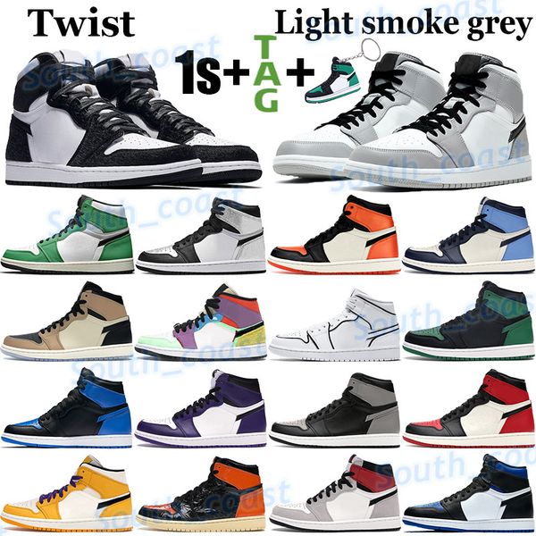 jumpman 1 1s basketball shoes light smoke grey twist court purple white royal toe shattered backboard obisidian unc lucky green men sneakers
jumpman 1 1s basketball shoes light smoke grey twist court purple white royal toe shattered backboard obisidian unc lucky green men sneakers