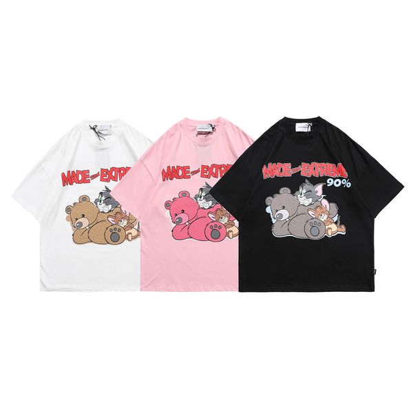 fashion t shirt guochao cat and mouse printed short sleeve men's women's trendy cartoon loose lovely bottom coat, White;black
fashion t shirt guochao cat and mouse printed short sleeve men's women's trendy cartoon loose lovely bottom coat, White;black