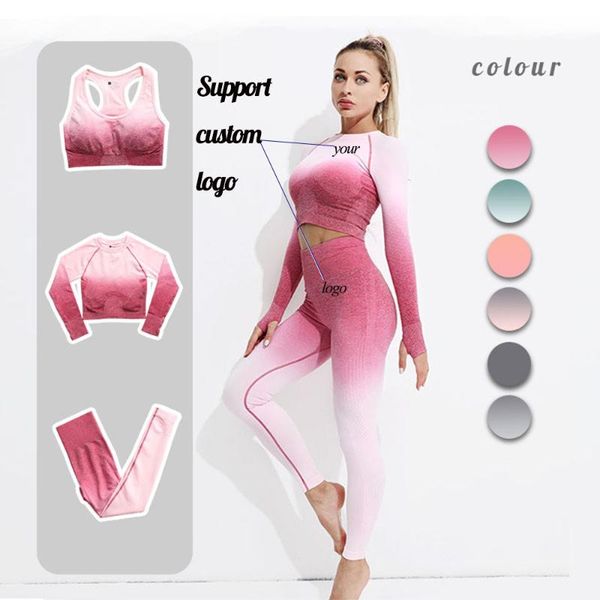 yoga outfits sport set gradient color seamless women suit gym workout clothes long sleeve fitness crop buleggings, White;red
yoga outfits sport set gradient color seamless women suit gym workout clothes long sleeve fitness crop buleggings, White;red