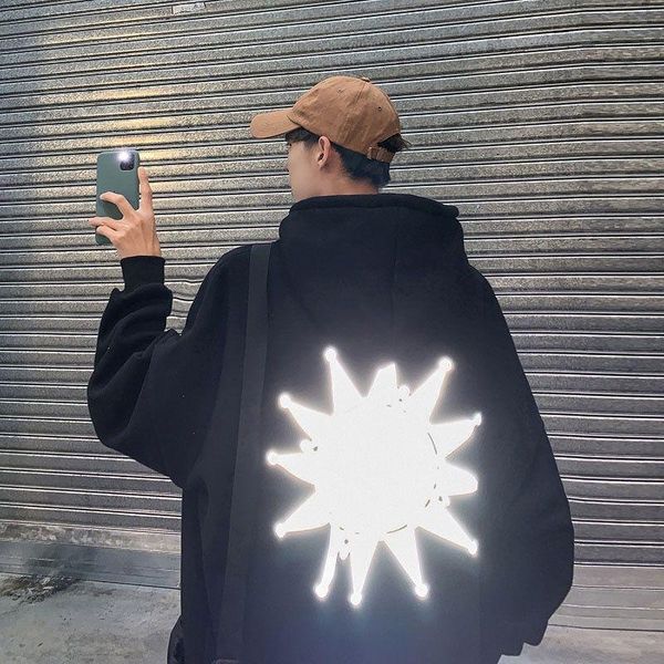 men's hoodies & sweatshirts reflective hoodie streetwear men hip hop oversized sweatshirt long sleeve sunshine casual 2021 spring japa, Black
men's hoodies & sweatshirts reflective hoodie streetwear men hip hop oversized sweatshirt long sleeve sunshine casual 2021 spring japa, Black