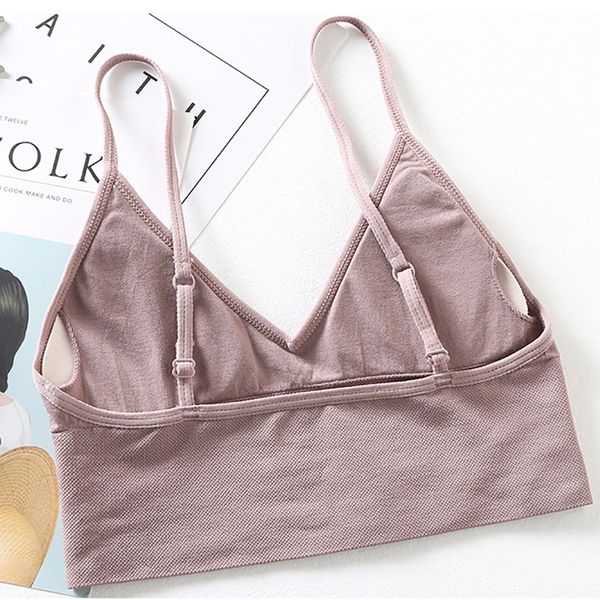 V-Neck Seamless Tank Top One-Piece Adjusted Tops Simple Basic Lingerie Padded Wireless Bra Female Underwear, Pink
V-Neck Seamless Tank Top One-Piece Adjusted Tops Simple Basic Lingerie Padded Wireless Bra Female Underwear, Pink