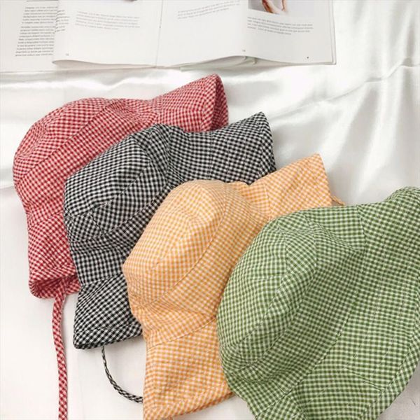 Fresh Plaid Checked Kid Bucket Hat Baby Sun Collapsible Fisherman Cap For Spring Summer Picinic, Blue;gray
Fresh Plaid Checked Kid Bucket Hat Baby Sun Collapsible Fisherman Cap For Spring Summer Picinic, Blue;gray