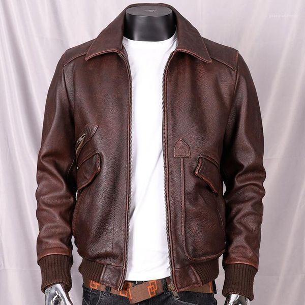 men's leather & faux 2021 first layer cowhide short lapel pilot jacket casual used genuine coat men, Black
men's leather & faux 2021 first layer cowhide short lapel pilot jacket casual used genuine coat men, Black