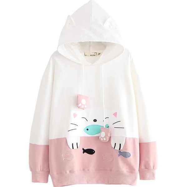 women's hoodies & sweatshirts merry pretty cartoon embroidery hooded 2021 autumn winter cute harajuku femme drawstring tracksuit, Black
women's hoodies & sweatshirts merry pretty cartoon embroidery hooded 2021 autumn winter cute harajuku femme drawstring tracksuit, Black