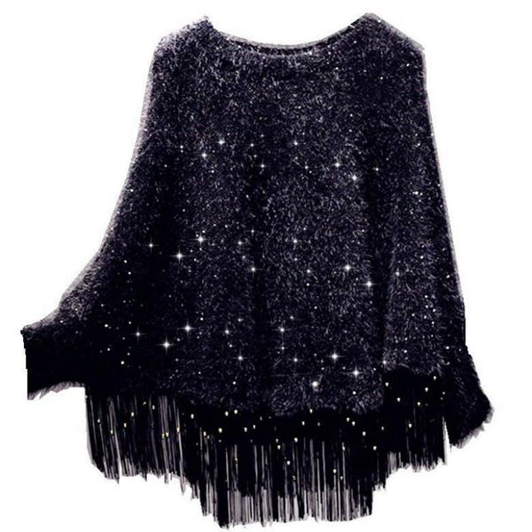 scarves sequined fringed cloak loose knit cape wrap tassels poncho sweater o-neck bat sleeved jackets shirts blouse pashmina, Blue;gray
scarves sequined fringed cloak loose knit cape wrap tassels poncho sweater o-neck bat sleeved jackets shirts blouse pashmina, Blue;gray