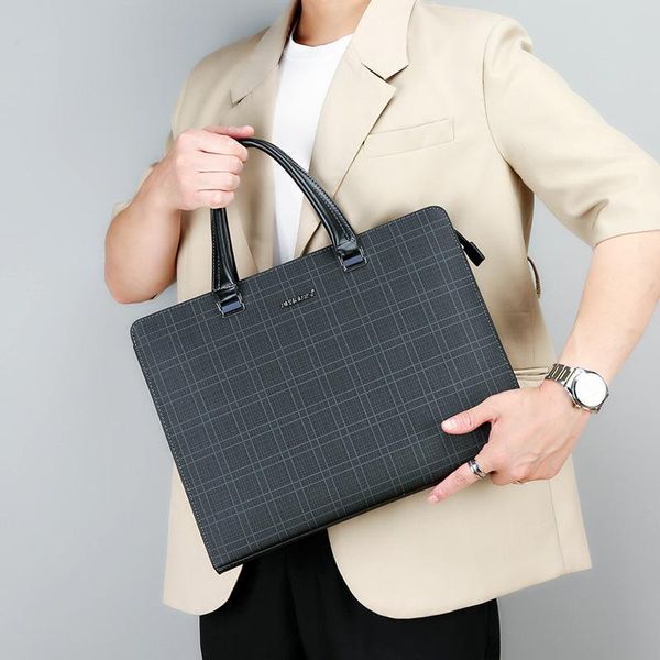 briefcases classic business men's briefcase plaid leather pu portable laphandbag horizontal computer bag male shoulder crossbody bags
briefcases classic business men's briefcase plaid leather pu portable laphandbag horizontal computer bag male shoulder crossbody bags