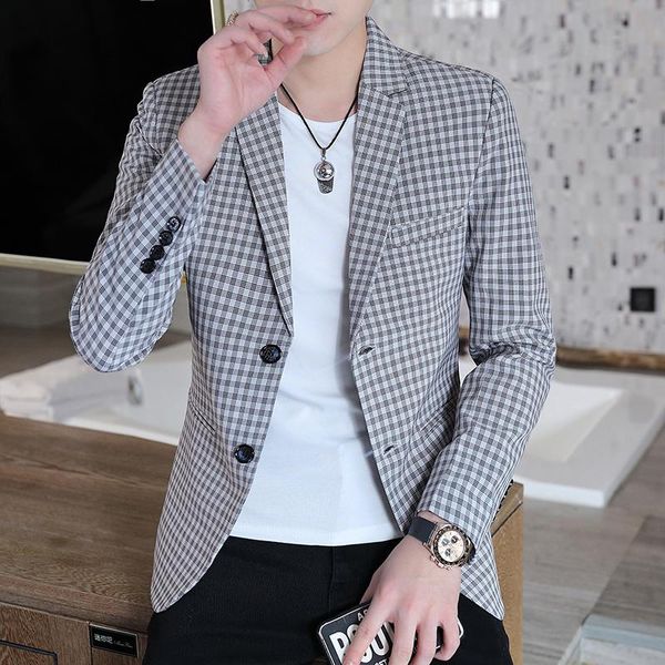 men's suits & blazers mens fashion brand blazer british's style casual slim fit suit jacket single breasted plaid male coat terno, White;black
men's suits & blazers mens fashion brand blazer british's style casual slim fit suit jacket single breasted plaid male coat terno, White;black