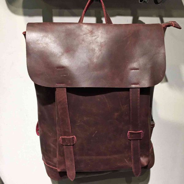 handmade leather cowhide bag crazy horse skin women's backpack
handmade leather cowhide bag crazy horse skin women's backpack