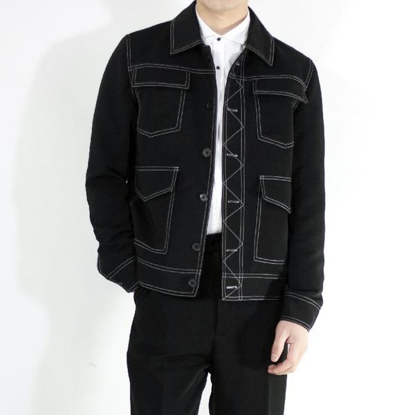 men's jackets xs-6xl 2021 fashion hair stylist walk-show white line simple jacket coat plus size costumes, Black;brown
men's jackets xs-6xl 2021 fashion hair stylist walk-show white line simple jacket coat plus size costumes, Black;brown
