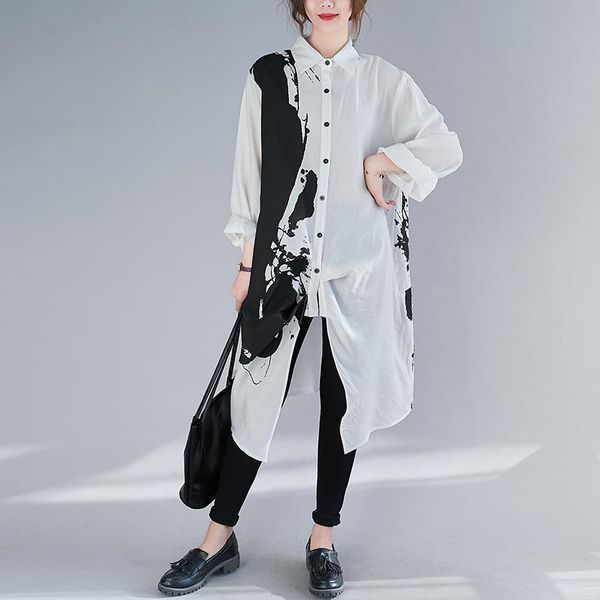 casual dresses korean style woman long sleeve white print shirt dress painting plus size straight girls midi loose robe femme, Black;gray
casual dresses korean style woman long sleeve white print shirt dress painting plus size straight girls midi loose robe femme, Black;gray