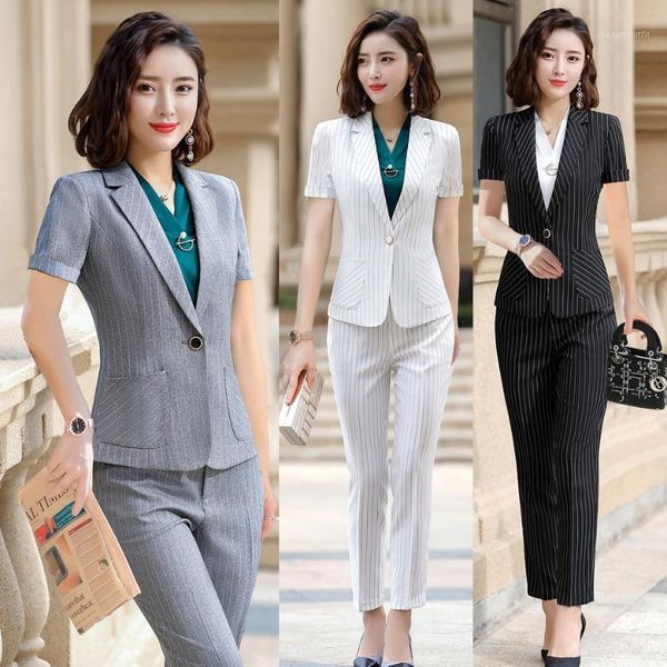 women's suits & blazers summer ladies formal pant for women business blazer and jacket sets work wear clothes short sleeve grey, White;black
women's suits & blazers summer ladies formal pant for women business blazer and jacket sets work wear clothes short sleeve grey, White;black