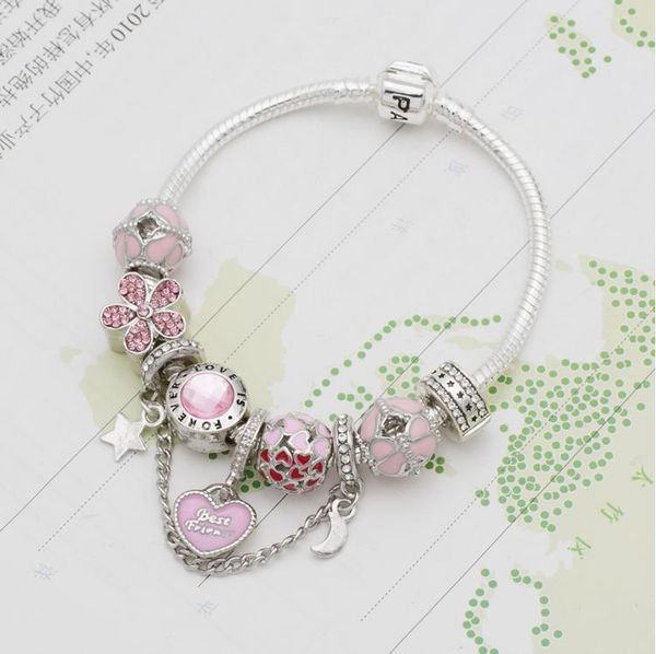 18cmnew charm bracelet 925 sterling silver pandora style bead charm charm bracelet as a gift for kids diy jewelry#4889, Black
18cmnew charm bracelet 925 sterling silver pandora style bead charm charm bracelet as a gift for kids diy jewelry#4889, Black