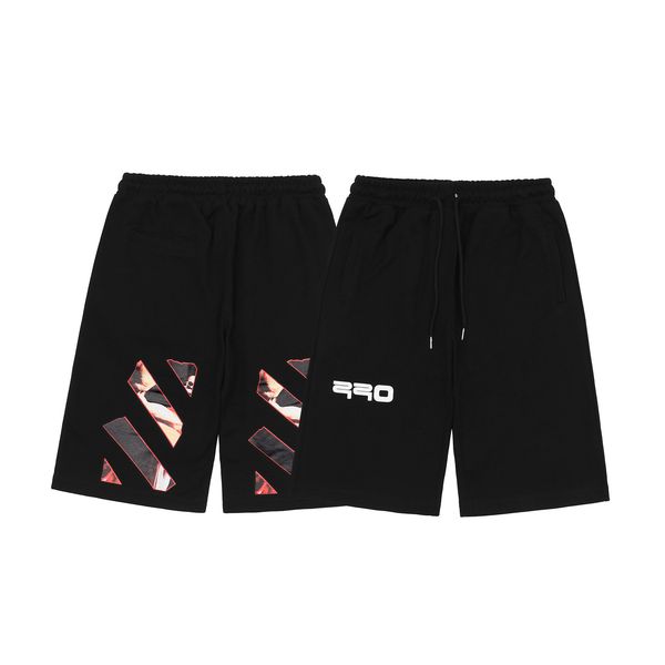 off style white fashion brand summer split print pants men and women couples casual beach shorts, Black
off style white fashion brand summer split print pants men and women couples casual beach shorts, Black
