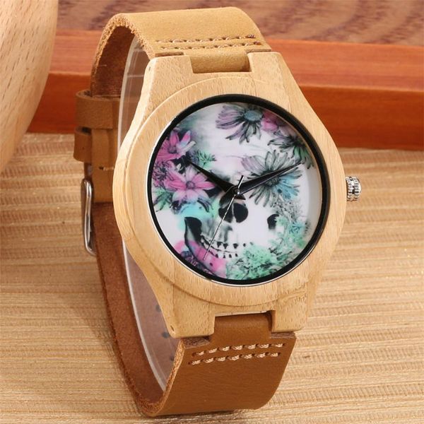 wristwatches flower skull punk fashion bamboo wood watch quartz genuine leather wristwatch montre homme mens casual wooden clock gifts, Slivery;brown
wristwatches flower skull punk fashion bamboo wood watch quartz genuine leather wristwatch montre homme mens casual wooden clock gifts, Slivery;brown