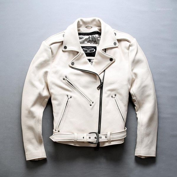 men's leather & faux fashion brand white genuine men slim fit motorcycle jacket with belt moto biker cowhide coat male, Black
men's leather & faux fashion brand white genuine men slim fit motorcycle jacket with belt moto biker cowhide coat male, Black