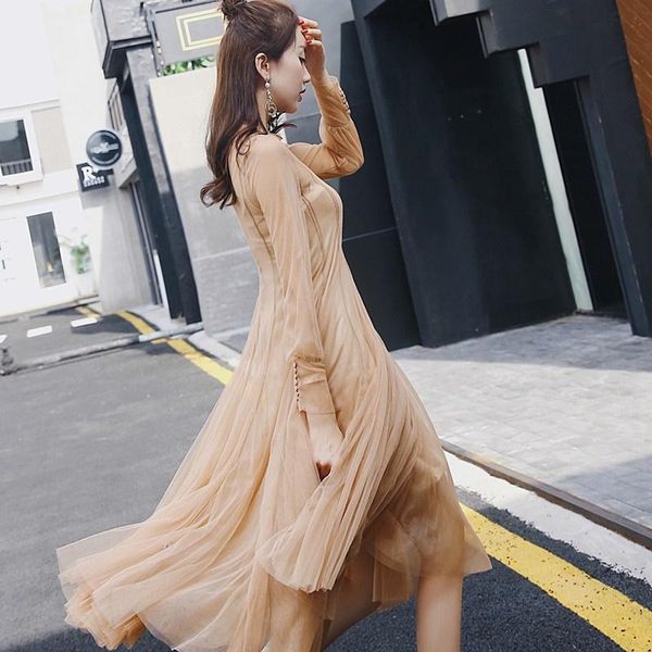casual dresses womens arrival 2021 a line pleated dress midi long banquet vestidos tulle dd1906, Black;gray
casual dresses womens arrival 2021 a line pleated dress midi long banquet vestidos tulle dd1906, Black;gray