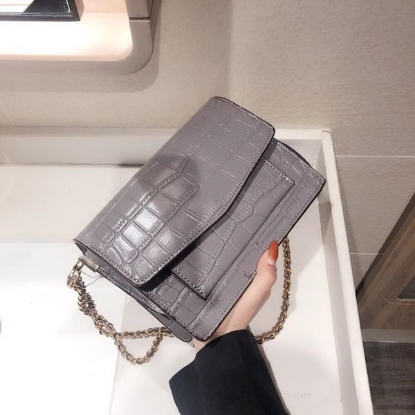crocodile grain leather square shoulder bag metal chain fashion design women's handbag with texture and weight daily bags
crocodile grain leather square shoulder bag metal chain fashion design women's handbag with texture and weight daily bags