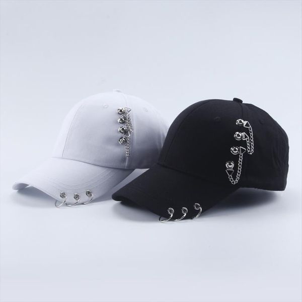 adjustable baseball hat with ring sports sun cap for women men fashion snapback chain punk summer, Blue;gray
adjustable baseball hat with ring sports sun cap for women men fashion snapback chain punk summer, Blue;gray