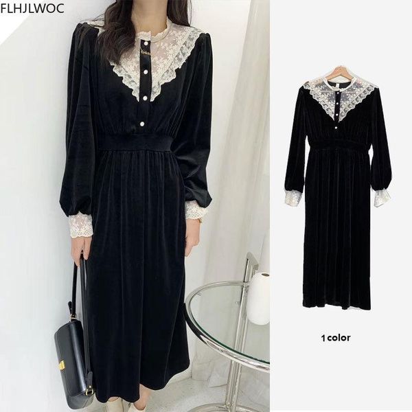 casual dresses french style elegant fenimine vestidos womens fashion patchwork white lace retro vintage stand collar long black dress n833, Black;gray
casual dresses french style elegant fenimine vestidos womens fashion patchwork white lace retro vintage stand collar long black dress n833, Black;gray
