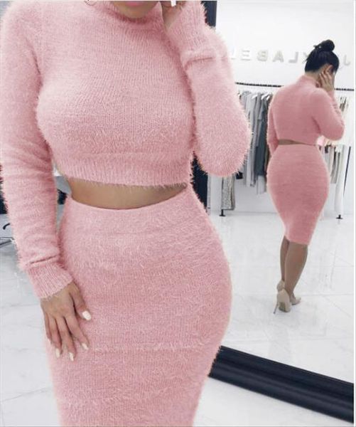 two piece outfits, women tracksuits long sleeve mock neck fuzzy crop and bodycon midi pencil skirt set suit, Gray
two piece outfits, women tracksuits long sleeve mock neck fuzzy crop and bodycon midi pencil skirt set suit, Gray
