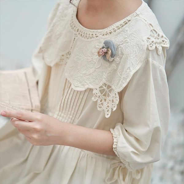 japanese vintage lace collar women dresses doll loose cotton sweet cute girl summer tb, Black;gray
japanese vintage lace collar women dresses doll loose cotton sweet cute girl summer tb, Black;gray
