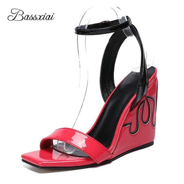 sandals square open toe one-strap party women high wedges strappy patchwork summer shoes sandalias de mujer, Black
sandals square open toe one-strap party women high wedges strappy patchwork summer shoes sandalias de mujer, Black